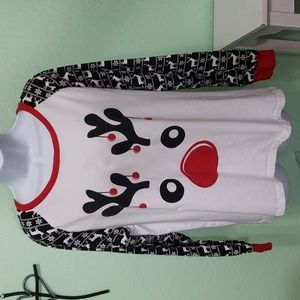 CHRISTMAS REINDEER pajama top or shirt